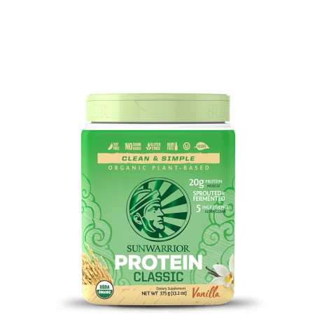Sunwarrior Classic Protein Vanille 375 gram etiket